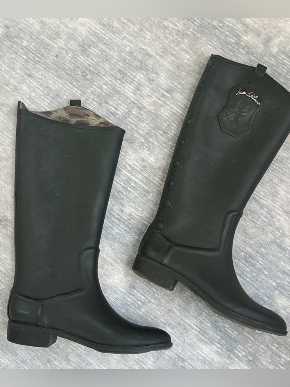 Sam Edelman Matte Black Knee-High Rain Boots